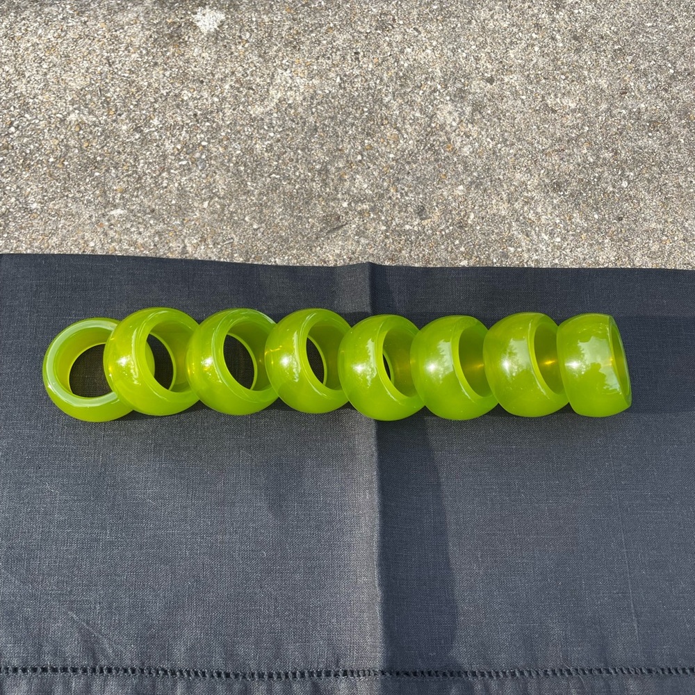 Lime green resin napkin rings